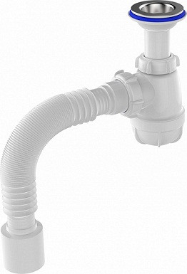 56409      Сифон д/умыв. АКВАТЕР S-1015  1.1/4"х40 гиб/труба 40*50 Тюльпан МИНИ