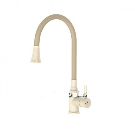 07889 Смеситель кух.боков. д=35 DIADONNA D46-0009SM BEIGE БЕЖ.Силик Колокол, SUS304