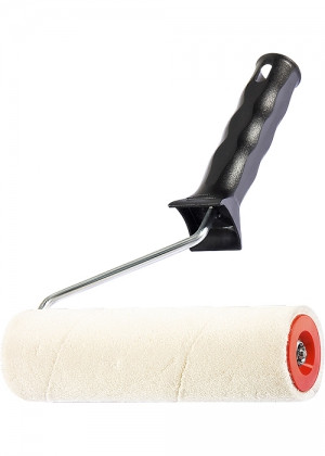 39388      Валик с ручкой Велюр 180х8х42мм ворс 5мм Black-White DECOR <480-5180>