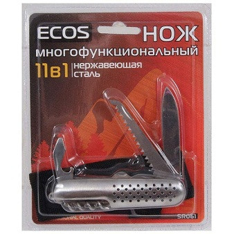 Нож складной многофункц. Чингисхан  7 функц.+ фонарик нерж. <118-140> шт