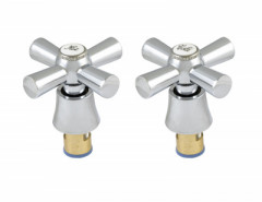 59099   Маховик Крест Globus Lux DUKAT GBC-04SS-Cer (НЕРЖ.ст)+кранбукса (2шт/уп) пара