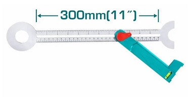 48880     Угольник столярный метал. 300мм (11") Алюмин. угломер TOTAL  <TAHS3011>
