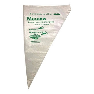 59978   Мешок кондитерский д/крема однораз. 33,5х22см MirNoori 100шт/уп 1уп <1074-2>