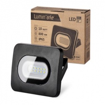 41294      Прожектор LED 10W IP65 5700К  Lumin`arte Черный slim LFL-10W/05