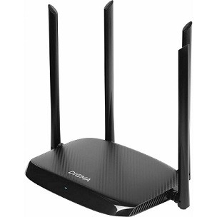 58956   Роутер Wi-Fi (маршрутизатор) Digma DWR-AC1202 AC1200 10/100/1000BASE-TX черный <521333>