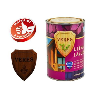 05391      Лак ВЕРЕС Ultra Lazura № 3 Тик 0,9л  <VU-0007>