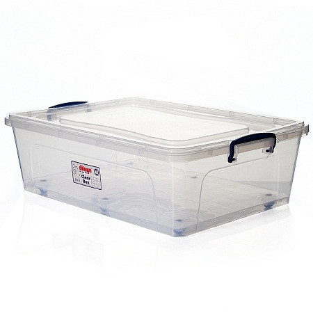 33097      Контейнер д/хр. 30л КЛИЕР/Storage Box, прозр. на колесах 41,5х64х19,5см ЭЛЬФПЛАСТ <374>