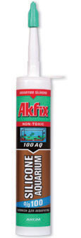 Герметик силикон. АКВАРИУМ прозрачный AKFIX 100AQ  310мл/370гр <SA080>