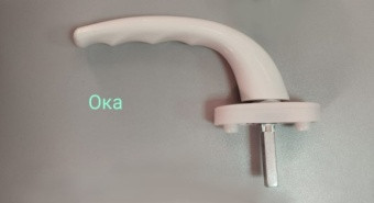 61673   Ручка оконная пластик WindorPro с винтами ОКА, штифт 37 мм, 8-поз, белая 00014775