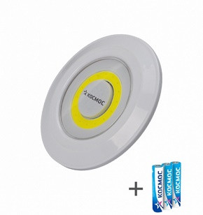 55281      Ночник настен. пушлайт LED Космос КОС308B (3хR03/ААА, 3W COB, 150Lm) св.серый, cамокл. <830543>