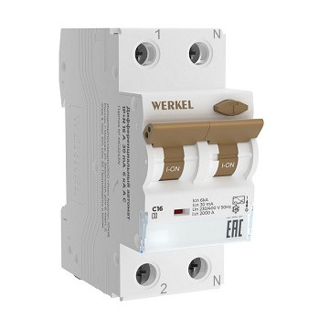 59262      Дифавтомат 1П+N 16А 30мА 6 kA C A WERKEL <W922P166>